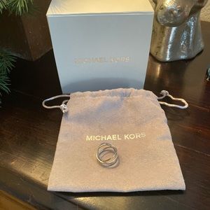 Michael Kors Silver Diamond Ring, Discover, Box